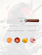 Nakiri Knife 7 Inch, Japanese AUS-10 High Carbon Stainless Steel Chef Knife, Rosewood Handle, Razor Sharp Vegetable Cleaver for Chopping, Gift Box Included