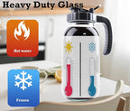 Cold Brew Coffee Maker Half Gallon 2 Set Glass Mason Jar Pitcher With Spout Lid Filter 2 Quart Wide Mouth Iced Tea Brewing Jug Heavy Duty Handle Airtight & Leak-Proof Pitcher For Fridge Sun Tea 64 OZ