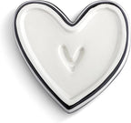 DEMDACO Heartful Home by Tracy Pesche Collection Red Heart with Black Trim Medium 6.25 x 6 Stoneware Tabletop Candy Dish Cookie Canister