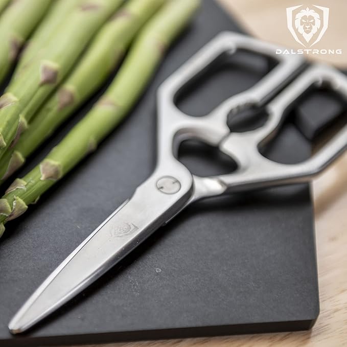 Dalstrong Kitchen Scissors All Purpose- Japanese Stainless Steel - Ambidextrous Kitchen Shears for Food - Detachable - Heavy Duty Scissors Sharp Blade - Herbs, Pizza, Meat Cutting Scissors