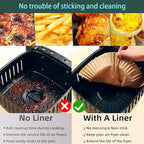 parchment paper for air fryer, 8.9inch round air fryer liners disposable,125PCS Non-stick parchment paper sheets for 8-12QT airfryer liners, Baking, Roasting Microwave