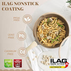 PRICUSIS Nonstick Frying Pan, 8/10/12 Inch Skillet with Stay Cool Handle, Stain/Scratch/Crack Proof, Induction Compatible & Oven Safe, Dishwasher Safe, PTFE & PFOA Free (12-Inch, Natural Linen)