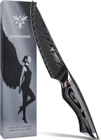 5 Inch Utility Knife - Fruit and Vegetable Knives, Black Damascus Steel with Ergonomic Handle - MIAO Series