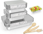 Notwoe® Disposable Aluminum Pans with Lids, 10x7.5 and 7.3x5.3 Square 6.9x4.3 Square Combo Set, Disposable Baking and Cake Pan. (55 Pack W-Lids)
