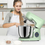 Stand Mixer, 5.5 Quart, 10 Speed Tilt-Head Kitchen Mixer, Copper Motor, Household Food Mixer with Bowl, Flat Beater, Dough Hook, Egg Whisk (450W Green)