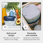 STOJO Collapsible Sandwich Box – 24oz, Reusable Food Storage Container, Silicone Bowl for Hot/Cold Food – Meal Prep, Lunch, Camping, Hiking – Dishwasher Safe (Set of 1, Denim)