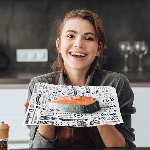 1800 Pcs 12 x 12 Inch Deli Wax Paper Sheets Grease Resistant Tray Basket Liners Newsprint Paper Water and Grease Proof Sandwich Wrapping Square Hot Dog Wrappers for Food Baking (White)