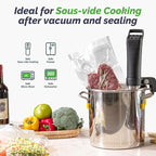 GERYON Vacuum Sealer, Vacuum Sealer Machine for Food Storage with Sealer Bags & Roll, Automatic Food Sealer for Sous Vide, Compact Design, LED Lights, Easy to Clean, Dry & Moist Modes (Silver)