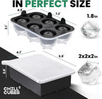 Large Ice Cube Trays Combo - Set of 2, Silicone Ice Ball Maker & Ice Cube Trays with Lids for Chilly Drinks, Perfect for Whiskey, Cocktails - BPA-Free