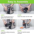 Electric Cheese Grater, 5 in 1 Salad Maker with Stainless Steel Blades, 250W Electric Food Slicer & Shredder, Electric Salad Machine for Cheeses, Fruits, Potatoes, Carrots