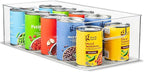 Plastic Food Storage Clear Container Bin with Handles for Organizing Kitchen, Pantry, Refrigerator, Freezer, Pantry, Cabinet, Closet, Bathroom. 16”x8”x5”