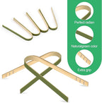 200 Pcs Mini Bamboo Tongs, 4 Inch Wooden Disposable Cooking Utensils, Charcuterie Boards Accessories, Natural Toast Tongs for Cooking and Serving Food
