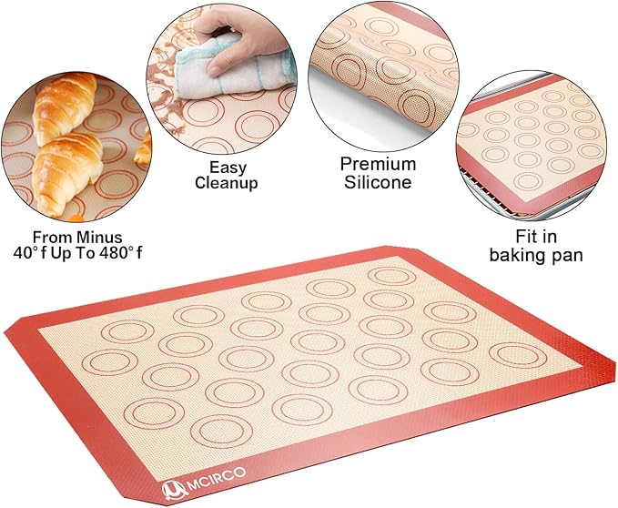 Stainless Steel Baking Sheet Tray Cooling Rack with Silicone Baking Mat Set, Cookie Pan with Cooling Rack, Set of 9 (3 Sheets + 3 Racks + 3 Mats), 10/12/16 Inch, Easy Clean
