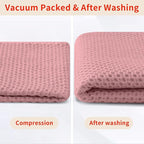 Homaxy 100% Cotton Waffle Weave Kitchen Dish Cloths, Ultra Soft Absorbent Quick Drying Dish Towels, 12 x 12 Inches, 12-Pack, Dried Rose