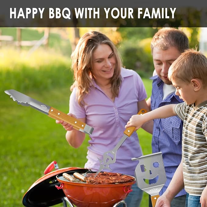BBQ Tools Grill Set, Extra Long BBQ Accessories,Grill Accessories for Outdoor Grill,Best BBQ Grilling Gifts for Men Unique