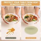 Silicone Trivet Mats 4 Heat Resistant Pot Holders Multipurpose Non-Slip Hot Pads for Kitchen Potholders, Drying mat, Jar Opener, Spoon Holder, Coaster(Nordic Rice)