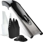 Borner V6 Exclusive Line V-Mandoline Slicer 8-in-1 Pro-Set, Stainless Steel Vegetable Cutter with Safety Insert, Slice Insert, 2 Blade Inserts