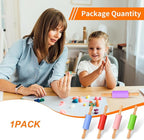 Mini Silicone Rolling Pin for Kids, Non-stick Surface Wood Handle, 9 Inch 1 Pack White Candy Granules
