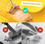 Corn Peeler Stainless Steel Corn Stripper Tool Set, 3 Pieces Peel Corn Cob Separator Quick for Kitchen Dining Enthusiasts Gadget