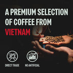 BAZAN COFFEE Too Strong, Vietnamese Robusta Coffee, Dark Roast, High Caffeine, Bold Espresso Flavor, Low Acidity, Perfect with Milk, Whole Bean, 32 oz Bag