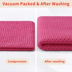 Homaxy 100% Cotton Waffle Weave Kitchen Dish Towels, Ultra Soft Absorbent Quick Drying Cleaning Towel, 13 x 28 Inches, 8-Pack, Hot Pink