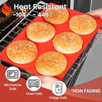 CAKETIME 4 Inch Muffin Top Pan, Silicone Egg Molds for Breakfast Sandwiches Jumbo Round Baking Pan for Oven English muffins, Whoopie Pies, Corn Bread, Egg bites, Tarts 4 Pack Red