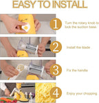 Ourokhome Rotary Cheese Grater Hand Crank, Kitchen Shredder Speed Mandolin Slicer Nut Grinder with Handle and Drum Blades for Cheese, Vegetable, Walnut, Chocolate, Potato, Carrot, 3 Blades, Yellow