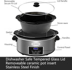 Magnifique 8-Quart Digital Programmable Slow Cooker with Timer - Small Kitchen Appliance for Family Dinners - Serves 10+ People - Heat Settings: Keep Warm,