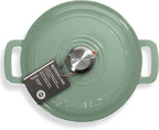 Signature Enameled Cast Iron Dutch Oven, Non-Stick Serving Pot with Tight Fitting Lid for Perfect Roasting, Baking, Sauteing, and Bread Making | 3.5Q (3.3L) - Sage