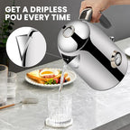 SUSTEAS Electric Kettle - 57oz Hot Tea Water Boiler with Thermometer, 1500W Fast Heating Stainless Steel Pot, Cordless LED Indicator, Auto Shut-Off & Boil Dry Protection, Silver