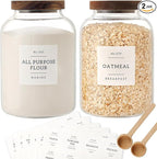 2 PCS Large Glass Jar with Airtight Lid, Glass Food Storage Jars for Tea,Spice,Cereal, Egg,Flour,Coffee and More(70 FL OZ/2000 ml)