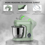 Stand Mixer, 5.5 Quart, 10 Speed Tilt-Head Kitchen Mixer, Copper Motor, Household Food Mixer with Bowl, Flat Beater, Dough Hook, Egg Whisk (450W Green)