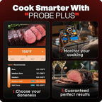Smart Wireless Meat Thermometer with Ultra-Thin Probe, 6 Sensors Accuracy Digital Food Thermometer 0.5S Instant Read, IP67 Waterproof for BBQ, Grill, Smoker, Oven, Air Fryer,Red