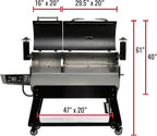 recteq DualFire 1200 Wood Pellet Smoker Grill, Wi-Fi Electric Pellet Grills, Dual Chambers for Hot and Fast + Low and Slow Cooking, DualFire 1200 + Grilling Essentials Bundle