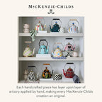 MACKENZIE-CHILDS Enamel Tea Kettle, Cute Tea Kettle for Stovetop, 2 Quarts, Confetti Check