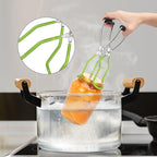 Canning Jar Lifter, Canning Tongs, Stainless Steel Jar Lifter with Rubber Grip Handle for Home Kitchen (Green)