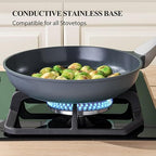 PRICUSIS Nonstick Ceramic Frying Pan, 8/10/12 Inch Non Toxic Skillet, Egg & Omelet & Chef's Pan, Induction Compatible & Oven Safe, Dishwasher Safe,PTFE PFAS & PFOA Free (8-Inch, Gray)