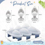 Hoolerry Ice Cube Molds Cube Trays Fun Shapes Silicone Ice Ball Maker with Lid for Whiskey Cocktails Juice Drinks Beverage Crafting Accessories White Elephant Gifting(Blue,Multi-size)