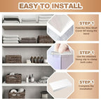 5 Pcs Wire Rack Covers 36x16x3 inch PVC Pantry Shelf Cover 0.31 inch Thick Removable Closet Wire Rack Shelf Covers,Decoration Kitchen Bathroom Office Shelving (Light luxury white,36x16x3 inch)