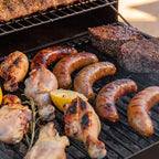 Barrel Charcoal Grill with offset smoker, 714 Square Inches Cooking Area, Outdoor BBQ Grill with Front and Side Shelf, Perfect for Backyard, Patio Parties and Picnics