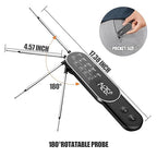 Smart Meat Thermometer Digital with Ultra-Fast 0.5 Sec Instant Read, NIST Certified ±0.5°F Accuracy, Auto-Rotating Backlight Display, IP67 Waterproof, Oven Safe for Grill, BBQ, Smoker, Candy