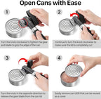 Beneno Can Opener, Manual Side Safe Cut Can Opener Smooth Edge with Durable Sharp Blade, Effort-Saving Knob & Comfortable Non-slip Handle, Black