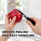 LIIGEMI Stainless Steel I Peeler with Sharp Blade, Non-slip Plastic Handle for Comfortable Peeling of Potatoes, Apples, Cucumbers, and More - Dishwasher Safe Vegetable Peeler
