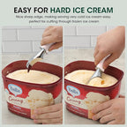 Beneno Heavy Duty Ice Cream Scoop - Upgraded Anti-Fracture Design, Comfortable Grip Long Handle, Effortless Scooping & Dishwasher Safe, Pink