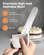 Kootek Angled Icing Spatula Set with 6" & 8" Blade, Stainless Steel Offset Spatula Frosting Smoother Cake Spatulas for Cake Decorating, Baking