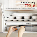 11-Piece Nonstick Baking Pans Set, Stackable Non Toxic Bakeware Sets with Cookie Sheets, Cake Pan, Loaf Pan, Pizza Pan, Muffin Pan, White&Gray