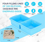 Silicone freezer molds, 2-cup Silicone Freezer Trays with Lid,Soup Freezer Container large Ice Cube Molds, Perfect for Storing Lasagna, Leftovers, Sauces, Portioned Meals and More dishwasher safe