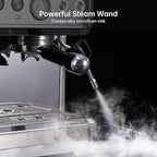 Espresso Machine with Milk Frother and Grinder, All in One Cappuccino Latte Espresso Maker for Home Barista, Built-In Bean Grinder, 85 oz Removable Water Tank, Coffee maker Machine