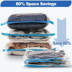 VMstr Vacuum Storage Bags with USB Electric Pump, 6 Pack Carry-on Size Space Saver for Clothes and Clothing Travel, Compression Bags for Clothes
