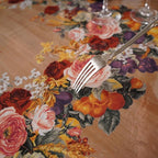 Clear Table Cover Protector Vinyl PVC Rectangle Table Cloth Oil Spill Proof Plastic Tablecloths for Dining Tables Parties Holidays (Floral Fruit, 60 x 84 Inches)